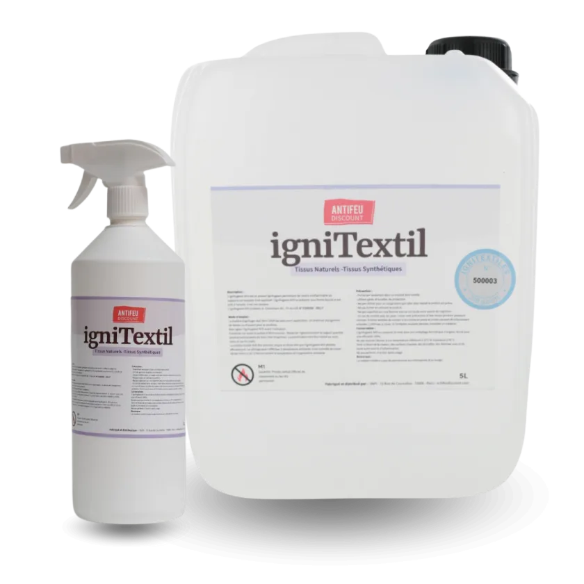 Bidon et pulvérisateur Ignitextil pour tissus naturels et synthétiques